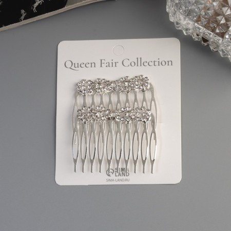 Hair crest "Medea", set 2 pcs., Balt, 5 × 4 cm, silver-4