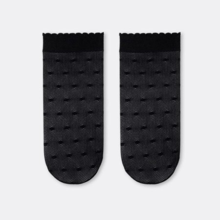 Kapron noski children, black color/polka dots, size 20-22-1