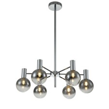 The lamp on the Indigo rod, 13015/6r Chrome. 6x25W, G9, 630x630x222/1200 mm, amber color