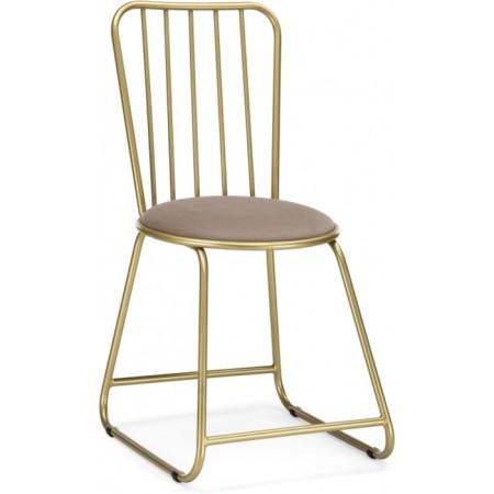 Stol on a metal frame lyrion metal/velor, gold/beige 44x52x86 cm