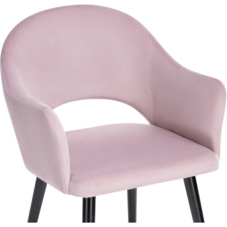 Stol on a metal frame Apr Metal/velor, black/pink 57x57x81 cm-4