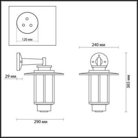 Street wall lamp MITO, 1x18W, E27, IP54, brown color-2