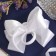 Hair gum "Schoolgirl" Bant Double Atlas Flower, 12 cm, white