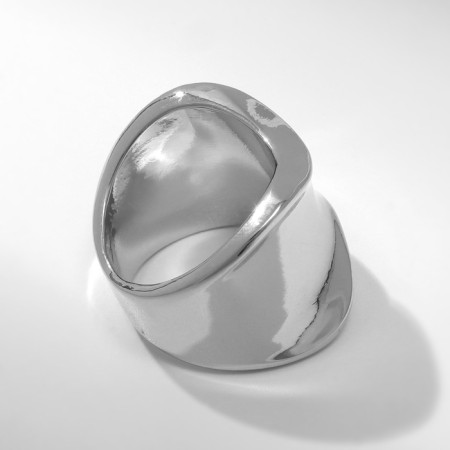 Ring Metal "Trend" concave, mini, silver color, size 16-2