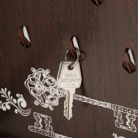 Key closed "Rules of the House" 26.5x31.5 cm nut-3