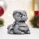 Фигура "Дракончик сидит" сталь с посеребрением, 7х6х6см
