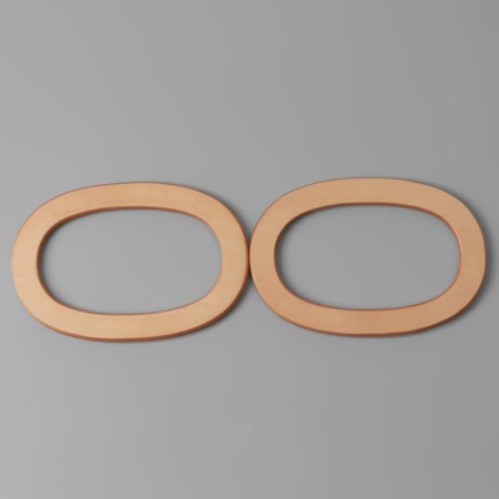 Handles for bags are wooden, d = 13 × 7.5 / 17 × 11.5 cm, 2 pcs, beige color-2