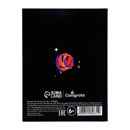 Notepad A6, 40 sheets in the Smile cage, hard cover, glossy lamination, offset block-4