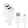 Network charger Luazon LCC-96, 2 USB, 2 A, MicroUSB cable, white