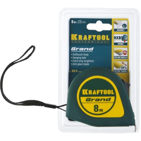 Roulette Kraftool Grand 34022-08-25, 8 m x 25 mm 25 mm-3