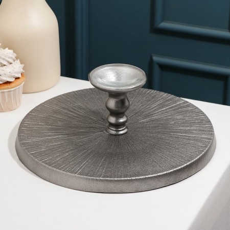 Serving dish for the cake "Link", d = 28 cm, on the leg, silver color-2