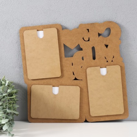 Photo frame LHDF "Family" 33x33 in 3 photos 10x15 cm, col. White (plastic screen)-2