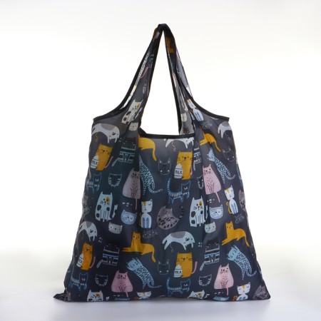 Household bag without fastening, folding, black color-1