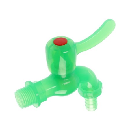 Water cutting tap zein, with a fitting, with a flat handle, pp, green-2