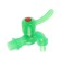 Water cutting tap zein, with a fitting, with a flat handle, pp, green