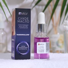 Dry strengthening nail oil Milv Marshmallow, with a shimmer, 15 ml