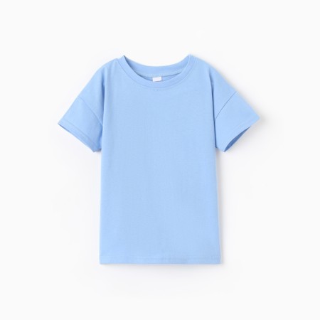 Baby T -shirt with a lowered shoulder, blue color, height 128 cm