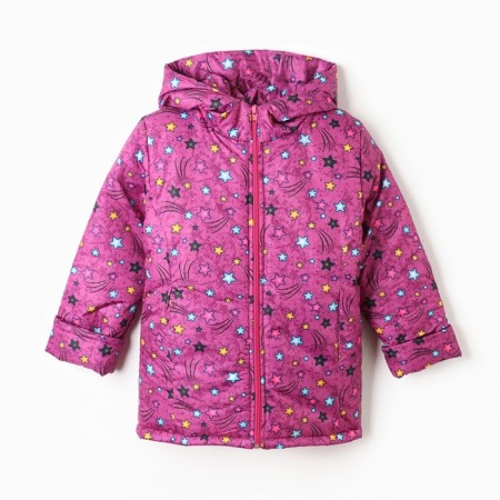 Jacket for girls, raspberry color/stars, height 110-116 cm-6