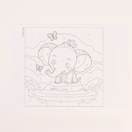 Picture on the numbers "Elephant", 20 × 20, on canvas, with a subframe-4