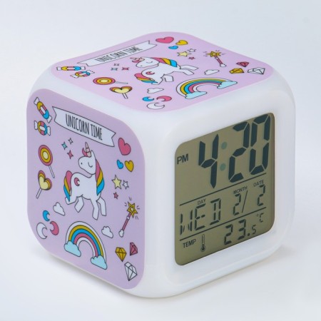 Clock - electronic children's an alarm clock "desktop" table, with backlight, 8 x 8 cm, aaa