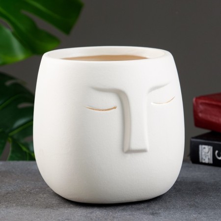Pot "Mr. Twix" 15x15x15cm, white