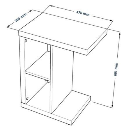 Enkel T, 470 × 300 × 600 mm, vestiburat, white oak color-3