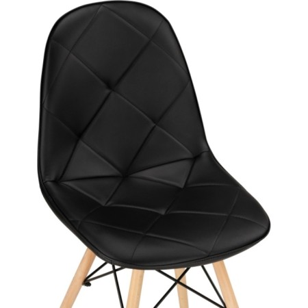 Wooden chair KVADRO 1 array of beech/metal/eco -leather, natural/black 44x51x84 cm-4