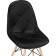 Wooden chair KVADRO 1 array of beech/metal/eco -leather, natural/black 44x51x84 cm