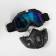 Mask glasses for motor vehicles, collapsible, chameleon glass, black