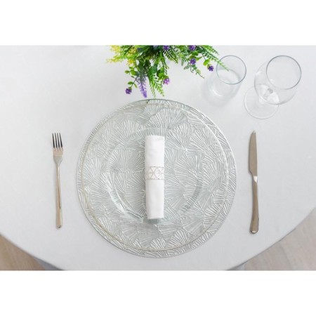 Set of serving napkins on the table "Fan", d = 38 cm, 4 pcs, silver color-6
