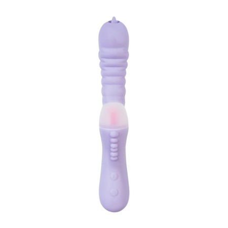 Vibrator with up & down jos spinny, 23 cm, silicone, purple color-1
