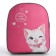 Baby backpack for a girl Textile "Cute cat", 28x24.5x8 cm