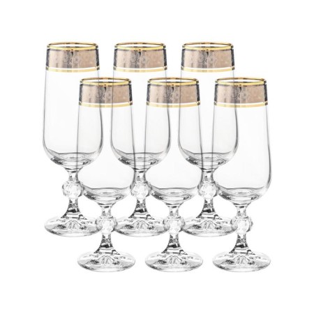 Set of glasses for champagne STERNA, decor "Panto Platinum, Gold Gather", 180 cm x 6 pcs.-1