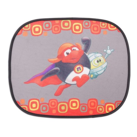 Curtain-screen on the side window "Smeshariki" SM/Win-012 PIN, 44x36cm, black/dark gray color, 2 pcs