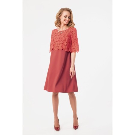 Female dress, size 42, coral color-1