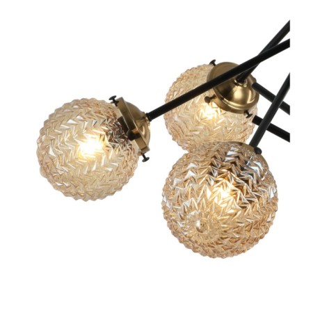 Sinus 6xe27 40w rod chandelier, size 80x80x75 cm, black color-1