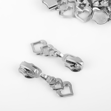 Automatic lock for lightning "Spiral", No. 7, decorative, 10 pcs, Nickel color-1