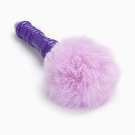 Anal traffic jam with fur Akhpoki, silicone sleeve, 130x26 mm, tail 65mm, rings, lilac 10746-2