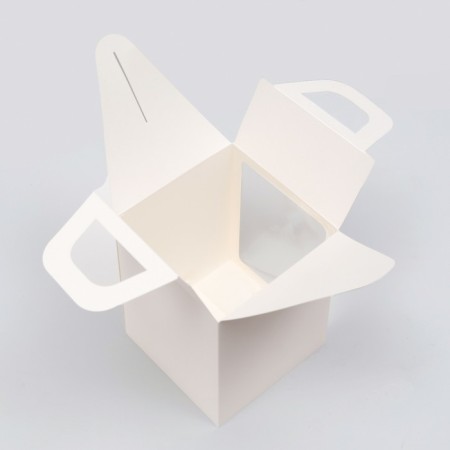 Folding box with a window, white, 15 x 15 x 18 cm-2