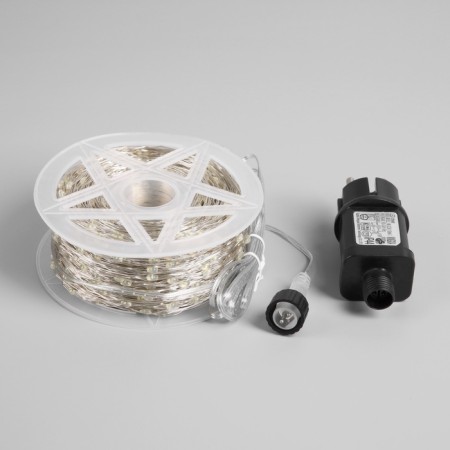 Garland "thread" 200 m Rosa, IP44, silver thread, 2000 LED, white glow, 36 V-2