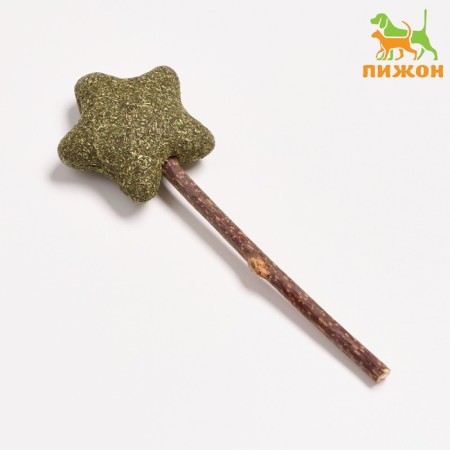 A toy for cats from cat mint "Star" on a wand made of Matathabi, 13.5 cm