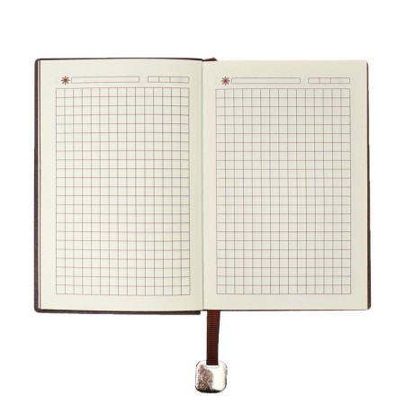 Organizer, A6, 116 sheets, cage, leatherette cover, brown cut, blue-6