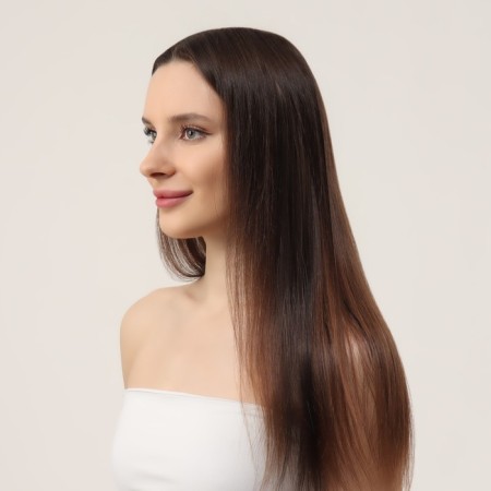 Local lock, straight hair, clock, 50 cm, 5 grams, the color is dark blond-5