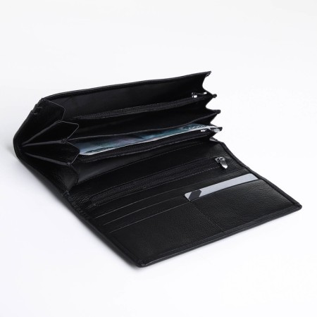 Women's wallet on a magnet, black color-3