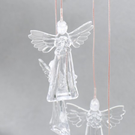 Wind music with illumination from the solar battery "Angels" 13x13x55 cm-2