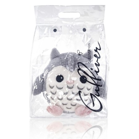Soft gulliver toy "owl", gray color, 23 cm-7