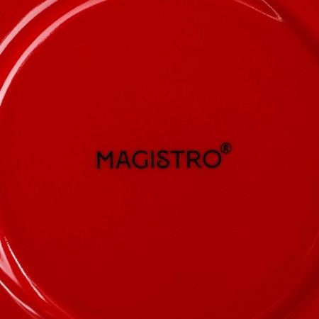 Coffee steam porcelain Magistro Coffee Time, 2 objects: a cup 200 ml, a saucer d = 14.5 cm, red color-7