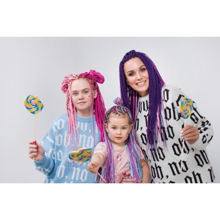 SIM-BRAIDS AFROKOSOS, 60 cm, 18 strands (CE), brush/blue/blue color (#FR-35)-3