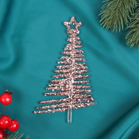 Jewelry decoration "The Christmas tree shine" 14x8 cm, pink
