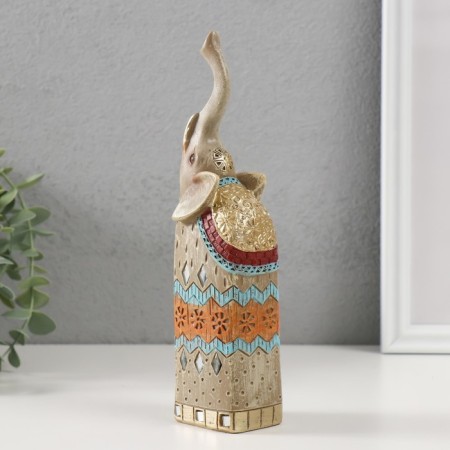 Souvenir Polystone "Gray Elephant upward" 4.4x5.2x22 cm-1